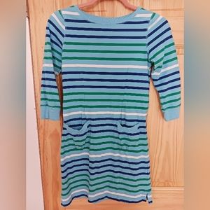 L.L.Bean Striped Long-Sleeve Girl Size 12 T-Shirt Dress